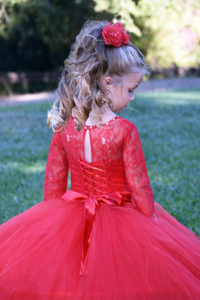 Gorgeous Pageant Wedding Flower Girl Tulle Dress Baby Birthday Party Dress