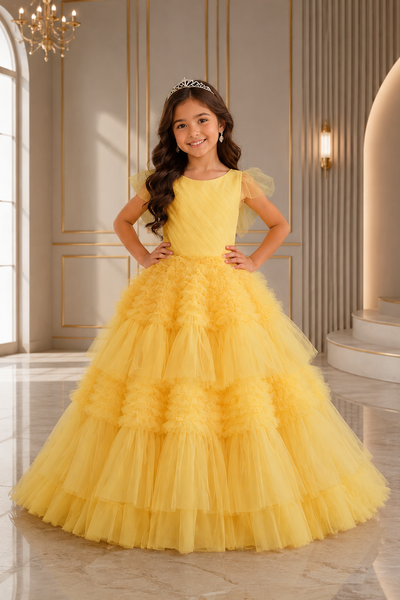 Girls Tulle Ball Gown Corset Back Pageant Dress