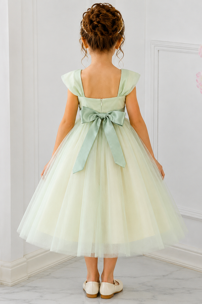 Girls Floral Tulle Dress Elegant Party Dress for Kids