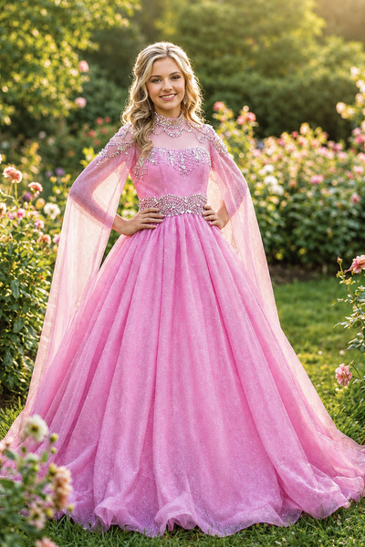 Hot Pink Girls Pageant Dress - Brydealo Couture Gown