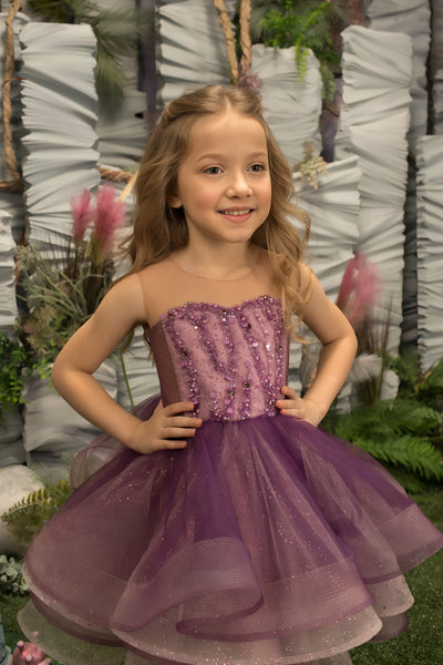 Amethyst Heart Couture Dress – Enchanting Short Pageant & Party Gown