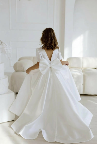 Diamond White Girls Couture Gown Pageant Dress