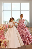 Ivory Girls Satin Dress | Juliette Grace Gown – Pentelei Couture