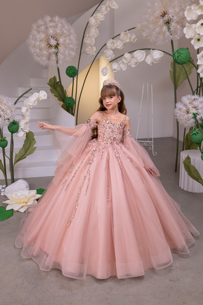Araminta Rose Fashion Couture Girls Pageant Gown | Blush Kids