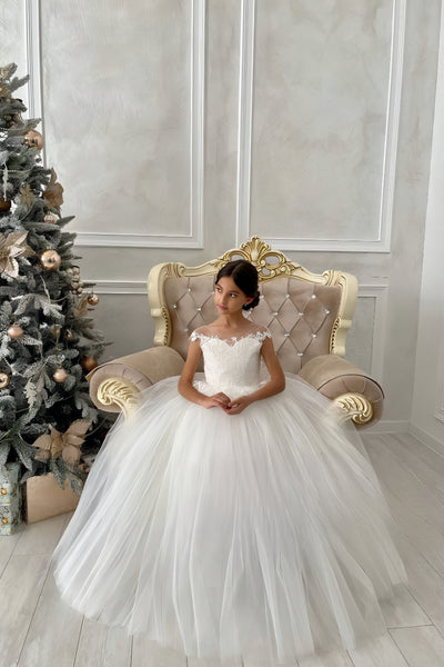 Cameron Wedding Tulle and Lace Flower Girl Dress