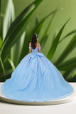 Rosalind Bloom Quinceañera Dress in Bahama Blue