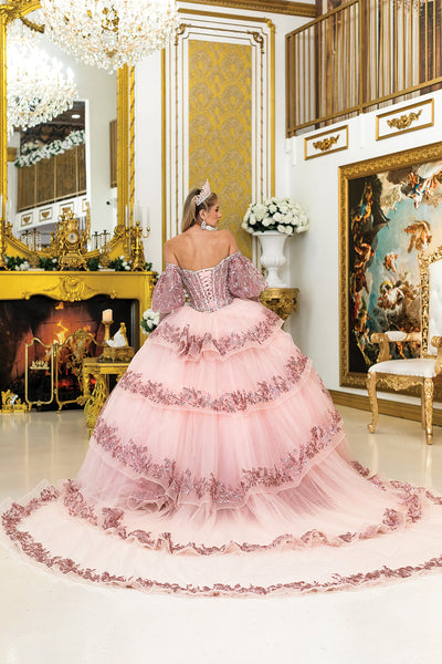 Seraphina Luxe Quinceañera Gown – Rose Gold & Champagne Ball Dress