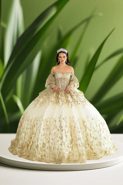Seraphina Luxe Quinceañera Gown – Rose Gold & Champagne Ball Dress