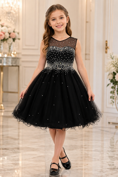 Girls Pageant Dress Affordable Party Dress Illusion Neck Blush Collection