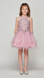 Stunning Girls Short Couture Pageant Dress With Crystal Sequin Bodice