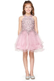 Stunning Girls Short Couture Pageant Dress With Crystal Sequin Bodice