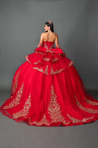 Regal Quinceañera Ball Gown with Detachable Cape