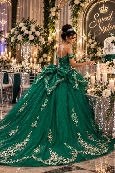 Regal Couture Quinceañera Ball Gown with Sweeping Train
