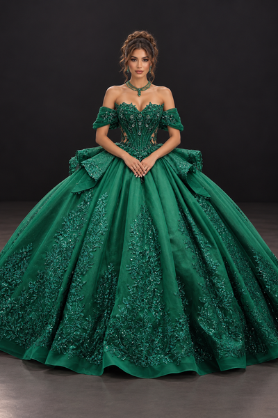 Luxury Hunter Green Quinceañera Ball Gown | Blush Kids