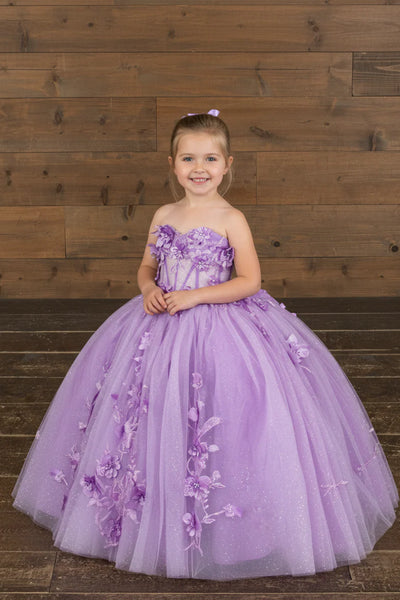 Girls Glitter Tulle Corset Pageant Ballgown