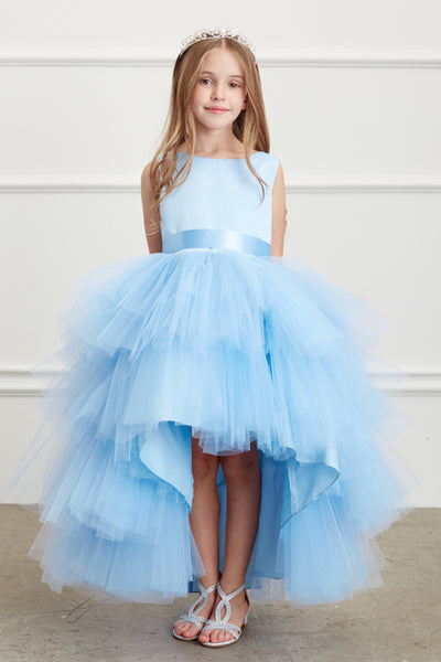 The Makayla Ruffled Tulle Girls Dress | Blush Kids