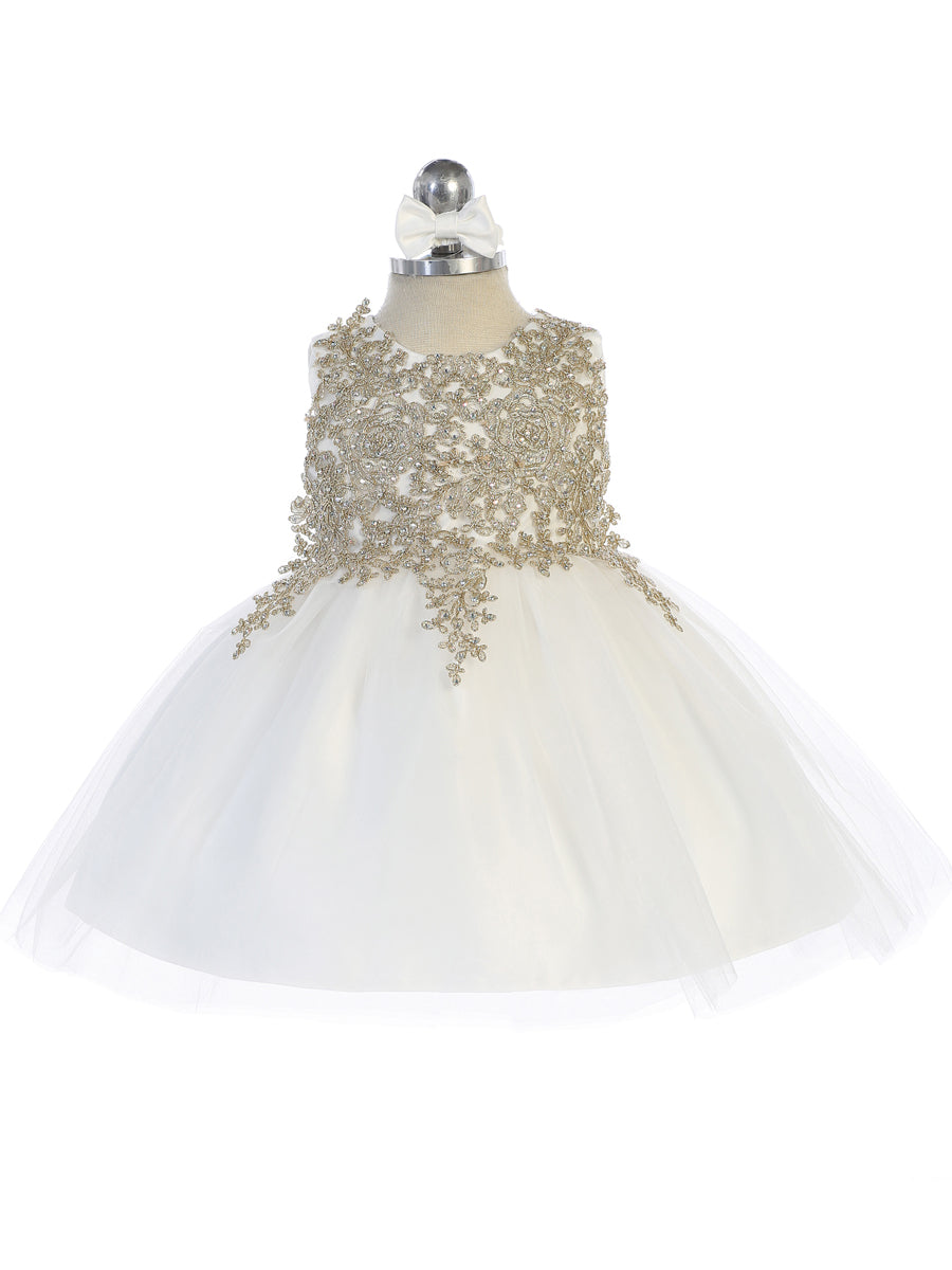 Baby Party Special Occasion Pageant Dress With Tulle Skirt 