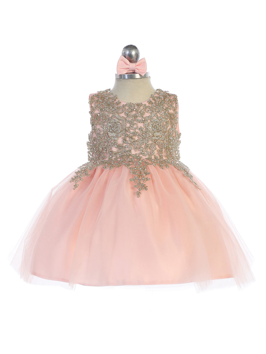Baby Party Special Occasion Pageant Dress With Tulle Skirt 