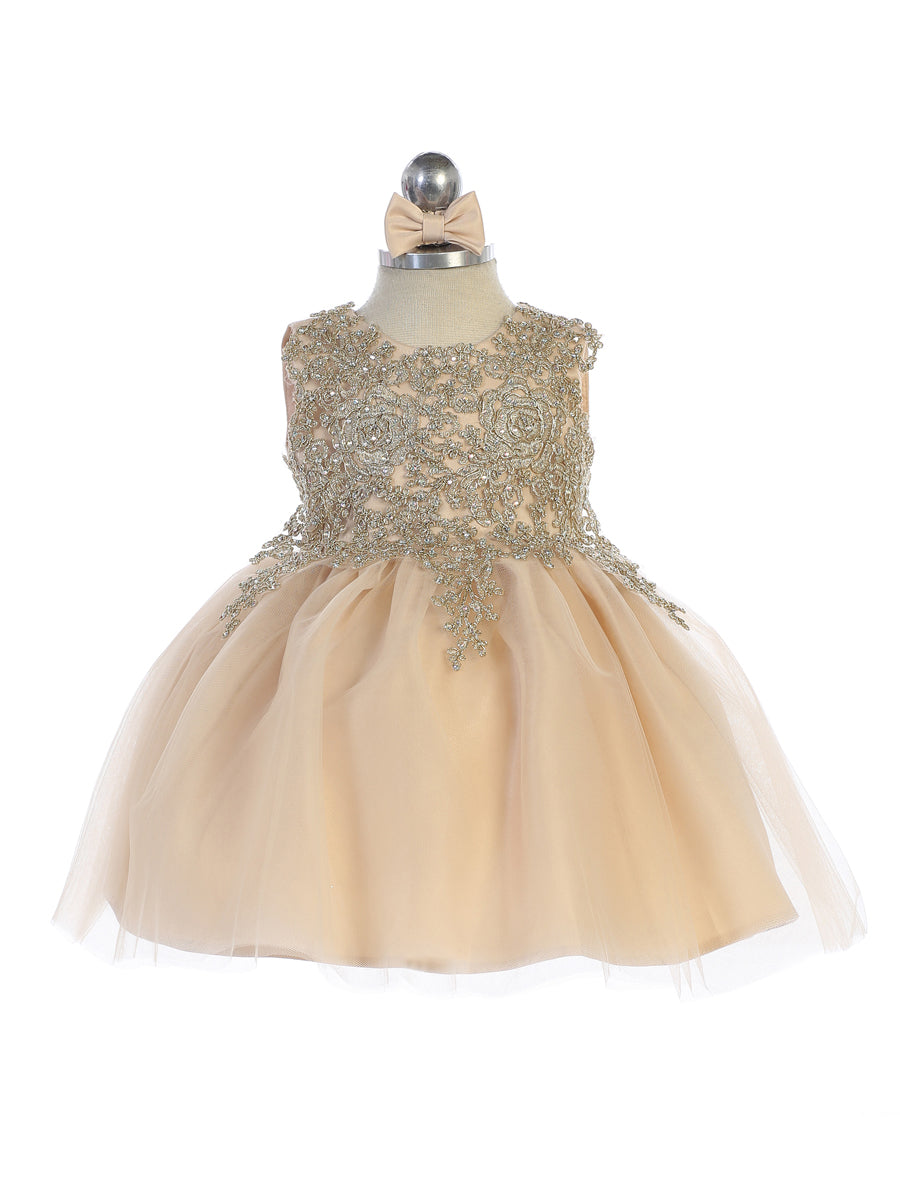 Baby Party Special Occasion Pageant Dress With Tulle Skirt 