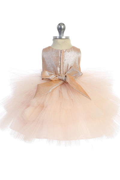 Beautiful Baby Party Dress With Glitter Bodice And Ruffle Skirt