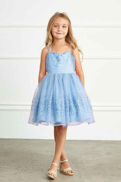 Girls Short Tulle Sequined Pageant Flower Girl Dress 