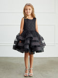Adorably Cute Flower Girl Pageant Dress With Glitter Ruffled Skirt