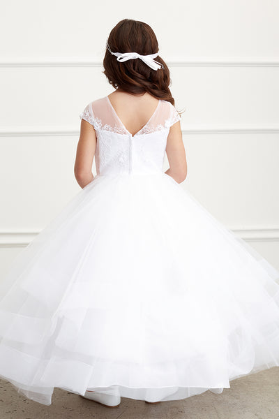 Avery First Communion Gown – Layered Tulle & Lace for Flower Girls
