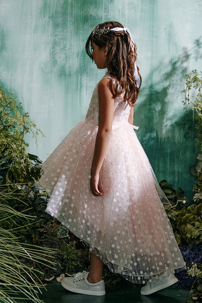 Elara Bloom Hi-Lo Girls Pageant Dress | Blush Kids