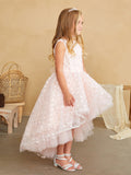 Elara Bloom Hi-Lo Girls Pageant Dress | Blush Kids