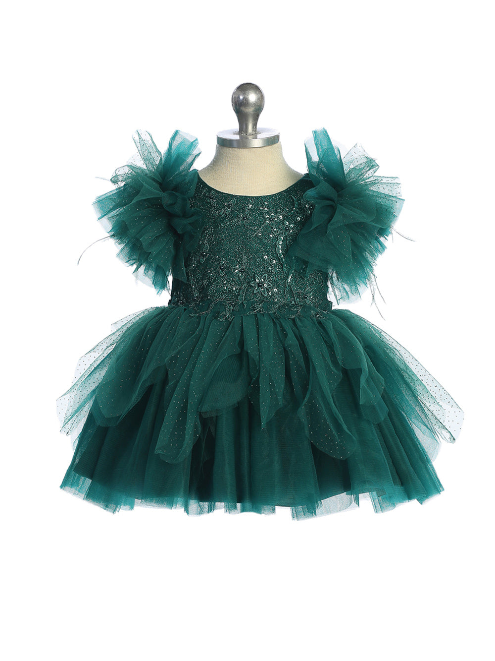 Marianna Baby Girl Glitter Tulle Party Pageant Dress White / 6M