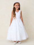 Lainey Communion  Dress – Sparkling Sequins & Floral Embroidery