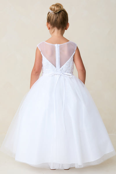 Raelynn Tea-Length Communion Dress – Embellished Elegance