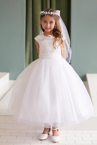 Hannah Dress – Lace Bodice & Tulle Skirt for Girls