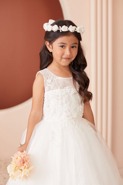 Paisley Communion Dress – Elegant Lace & Tulle Perfection