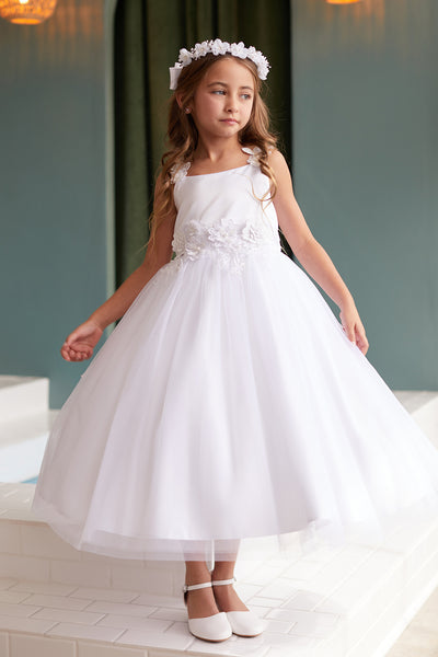 Elara Floral Tulle Dress – A Dream for 1st Communion & Flower Girl