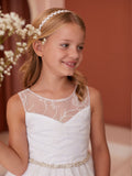 Luna Satin & Lace Communion Dress – Flower Girl & Special Occasion