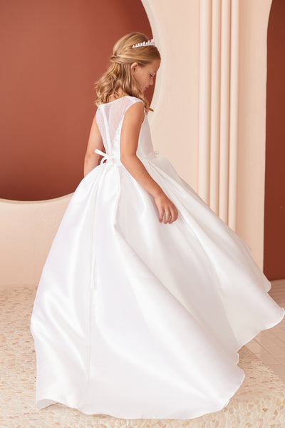 Diamond Collection - Nova Girls Communion Mikado Satin Dress