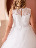 Naomi Communion Dress – Elegant Beaded Bodice & Lace Trim