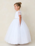 Kaylee Communion Dress - Full-Length Gown with Tie Back