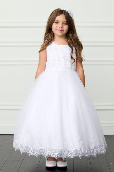 Amara Floral Tulle Dress – Communion, Flower Girl & Special Occasion