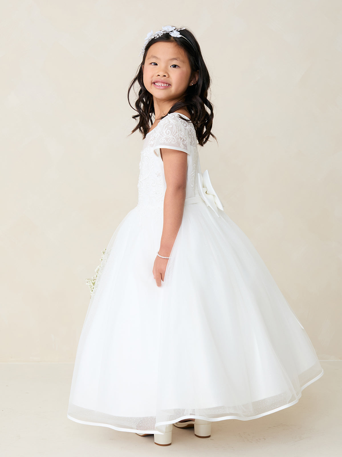 Annalise Pearl Lace Dress  Designed for Cherished Occasions Ivory / 12