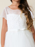 Evelina Sheer Lace Gown – Communion, Flower Girl & Special Occasion