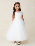 Evelina Sheer Lace Gown – Communion, Flower Girl & Special Occasion