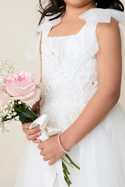 Isabelle Bloom Communion Flower Girl Tulle Dress in Tea Length