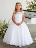Girls Ankle Length Communion Dress | White or Ivory