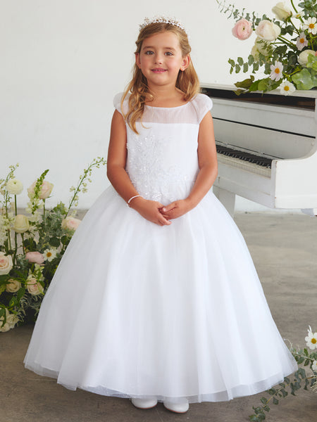 Girls Ankle Length Communion Dress | White or Ivory Ivory / 16 Girls Ankle Length Communion Dress | White or Ivory Ivory / 16