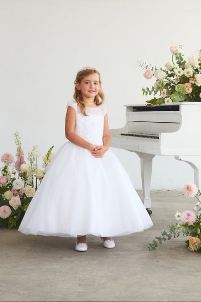 Hannah Grace White Communion Dress for Girls