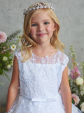 Girls White Lace Communion Dress – Ankle Length