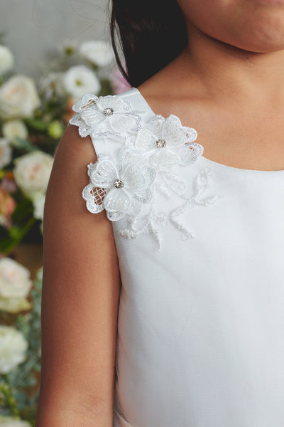 Girls Tea Length Dress Flower Girl Communion Party
