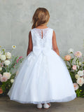 Girls Ankle Length Lace Communion & Flower Girl Dress